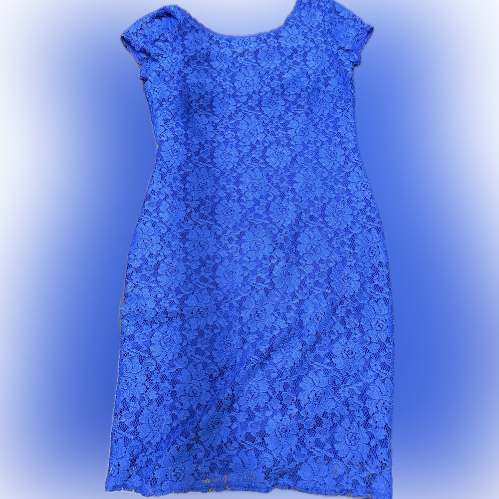 Stunning electric blue lace dress by Laundry